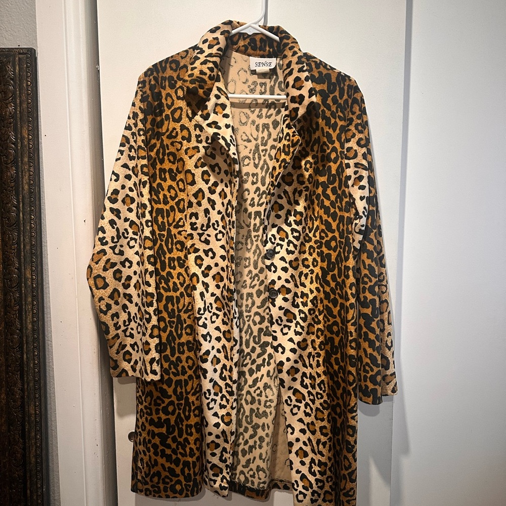 Stylish Leopard Print Teddy Jacket